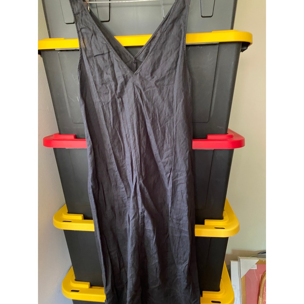 Reformation 100% Linen Midi Maxi Dress Sleeveless XS Black Summer Lagenlook Luxe - Picture 6 of 6